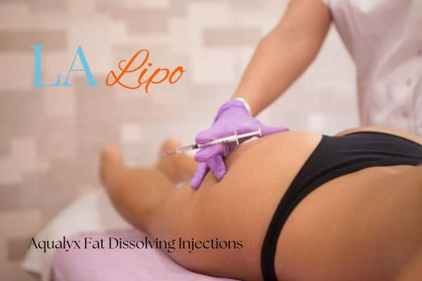 Woman having fat dissolving injections Lyndhurst on thighs
