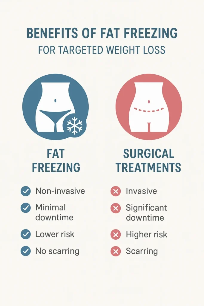 graphic showing the benefits of fat freezing Lyndhurst