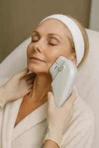 Woman receiving HIFU non surgical facelift treatment Lyndhurst