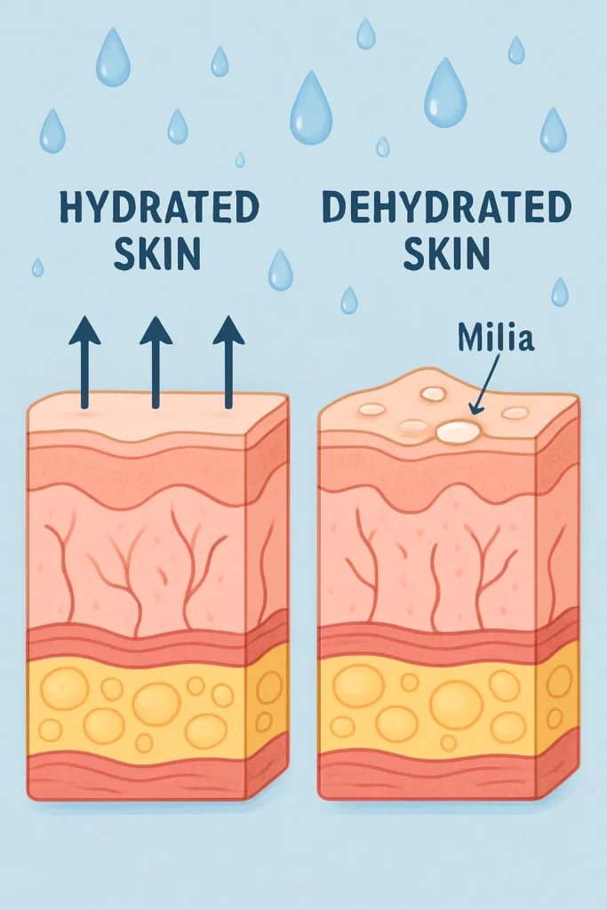 The importance of hydration and milia production Lyndhurst